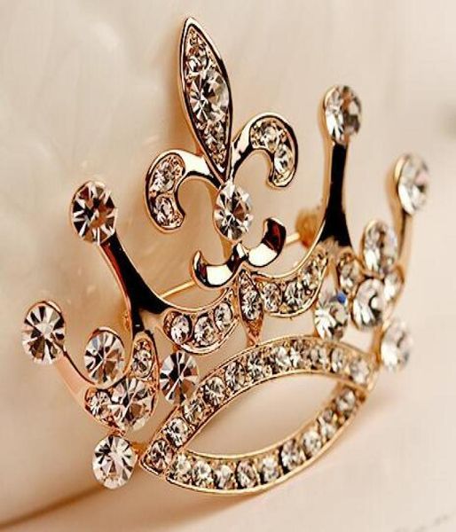 

big crown diamond brooches pins couples brooch corsage accessories christmas party birthday gift real pictures one size3128312, Gray