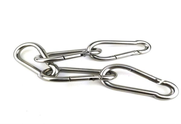 

carabiner 304 stainless steel spring buckle metal hook chain buckle gourd buckle high loadbearing 6cm a pack of 10 pieces1541167