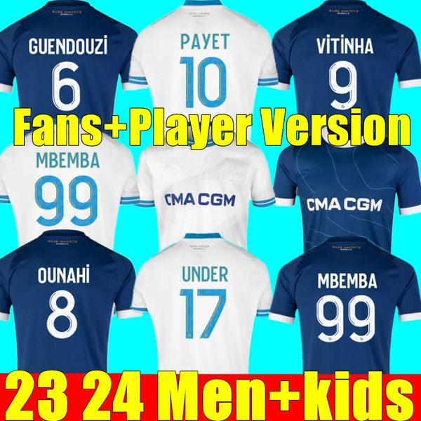 

2023 2024 maillot marseilles soccer jerseys foot cuisance guendouzi alexis payet clauss football shirts men kids veretout under om olympique, Black;yellow