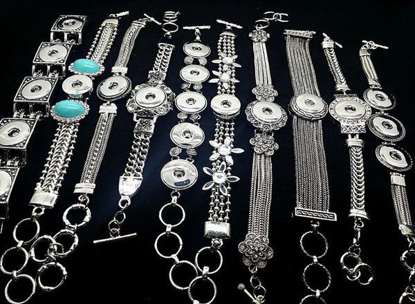 

whole mix lots fashion 18mm ginger snaps women039s chunk charms button antique silver retro vintage chain cuff ethnic and t6777615, Black