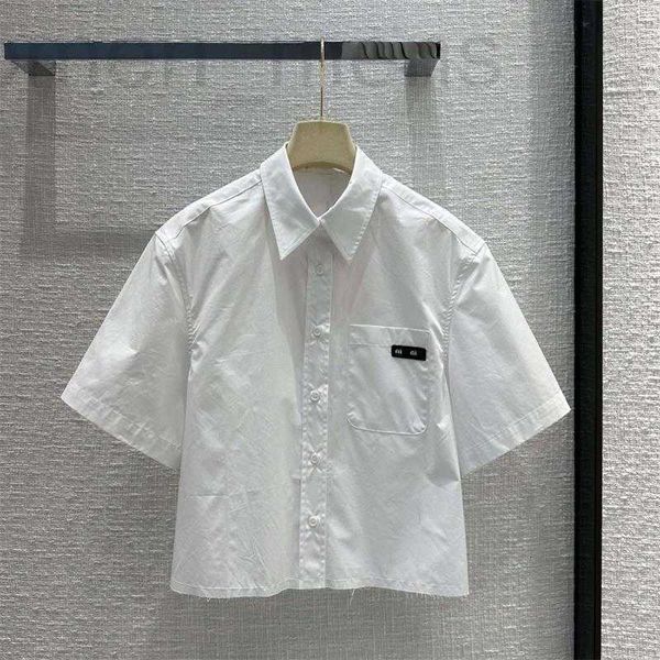 

women's blouses & shirts designer short white shirt 23 summer new simple casual pocket decoration sleeve yd1g