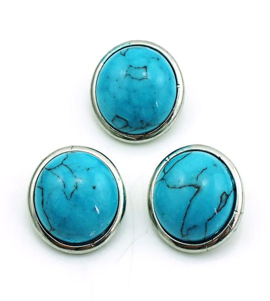 

fashion noosa 18mm ginger snap buttons blue turquoise round alloy clasps interchangeable diy jewelry accessories nkc00713531892