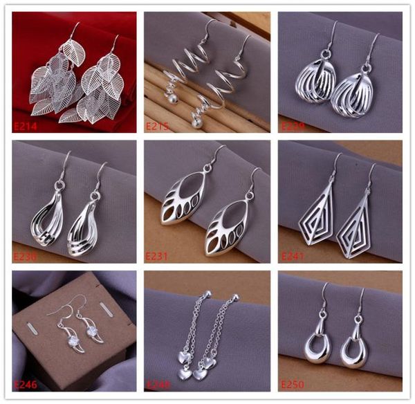 

women039s sterling silver earring 10 pairs a lot mixed style eme26whole fashion 925 silver dangle chandelier earrings8661999