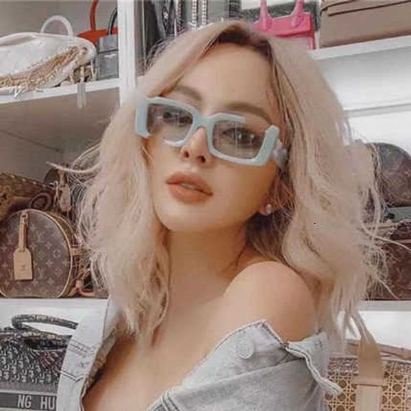 

2021 new fashion sunglasses fashion brand off gap sunglasses personality hip hop broken copper, White;black