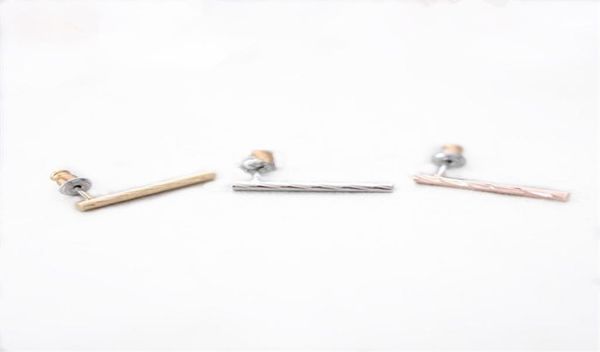 

fashion ed link rod stud earrings whole zinc alloy plating silver earrings for women9773004, Golden;silver