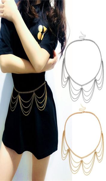 

women waistband chain decorative belt body long tassel waist chain vintage belly chains for women waistbands5046984, Silver