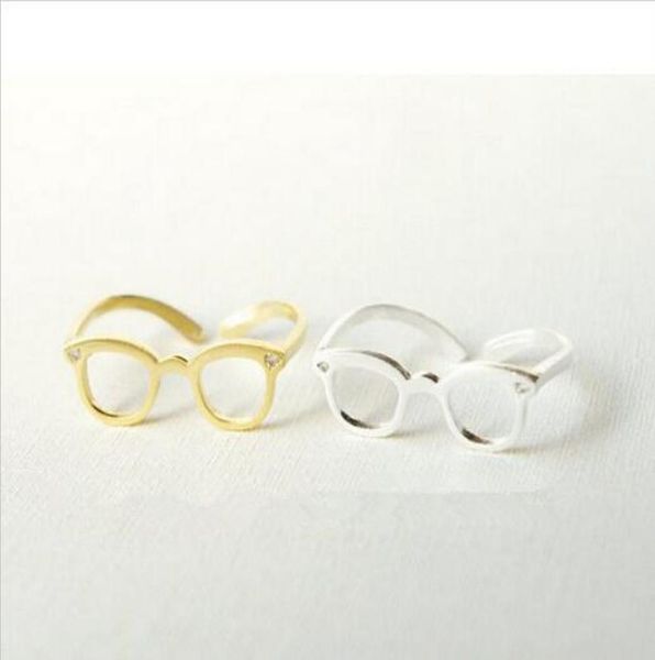 

new fashion jewelry punk glasses design finger rings for women ladie039s whole8968028, Golden;silver