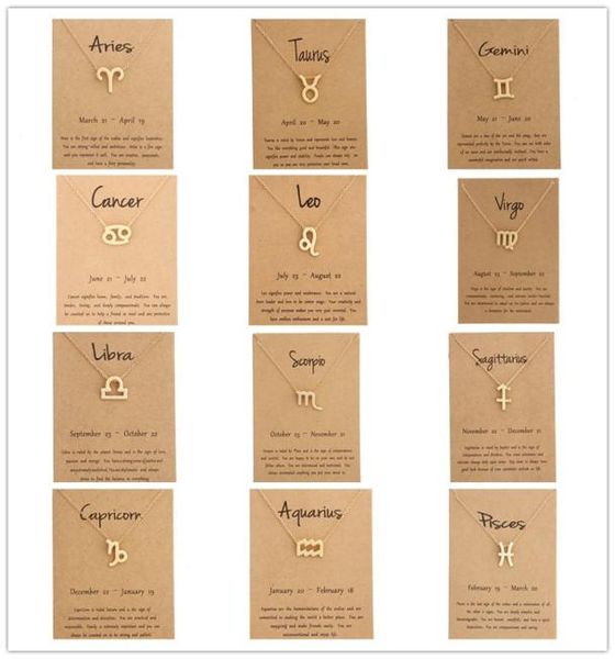 

fashion jewelry 12 constellation pendant necklace zodiac sign necklace birthday gifts message card for women girl8937805, Silver