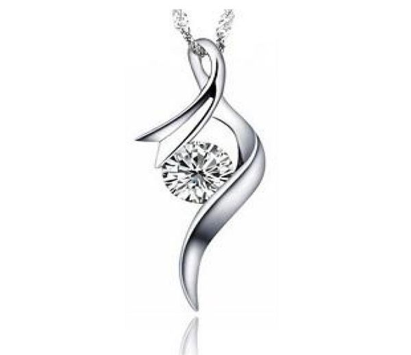 

925 sterling silver items crystal jewelry pendant statement necklaces clear silk wedding vintage charms new arrival2952096