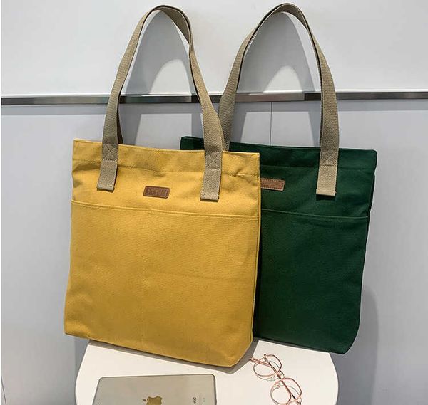 

canvas bag messenger high-capacity student bag class book portable tote bag