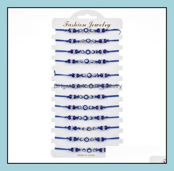 

turkey blue evil eye bracelet women handmade rope chain crystal beads bracelets girl birthday party jewelry gift drop delivery 2024885781, Black