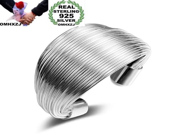 

omhxzj whole personality rings fashion ol woman girl party wedding gift silver multi lines open 925 sterling silver ring rn2451592250, Golden;silver