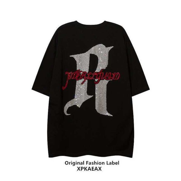 

stussys men's t-shirt trendy brand diamond letter craft loose short sleeve oversize american large blast street t-shirt summer, White;black