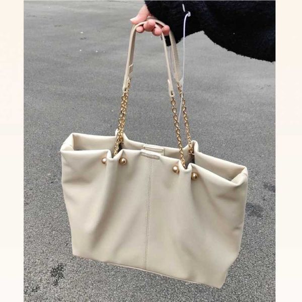 

baobao women's new soft leather large capacity tote bag small and high sense college student class handheld shoulder bag