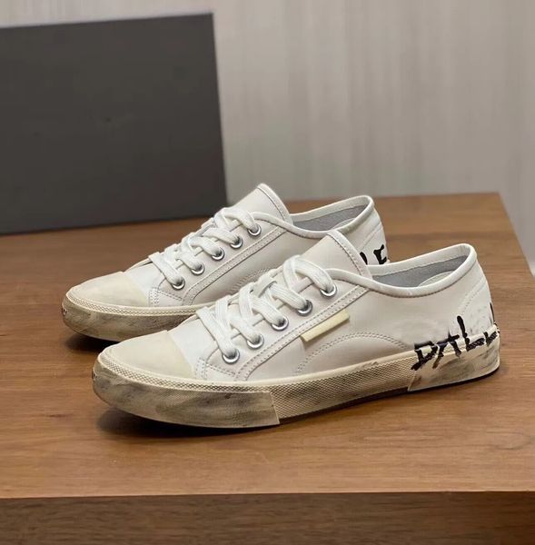 

2023s s summer luxury men pairs low sneaker shoes destroyed cotton rubber sole casual flats graffiti printed wipe soft cloth skateboard walk, Black