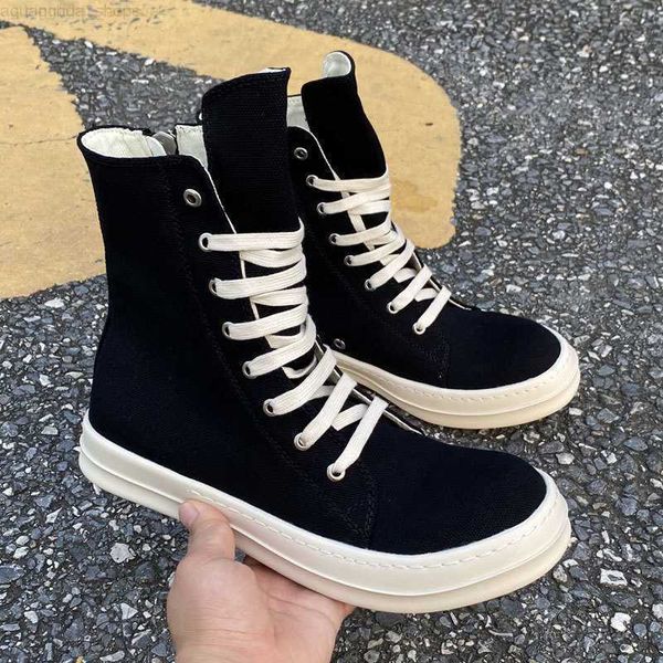 

dress rick black thick bottom increase dark owens mens canvas casual short boots board retro disso shoes
