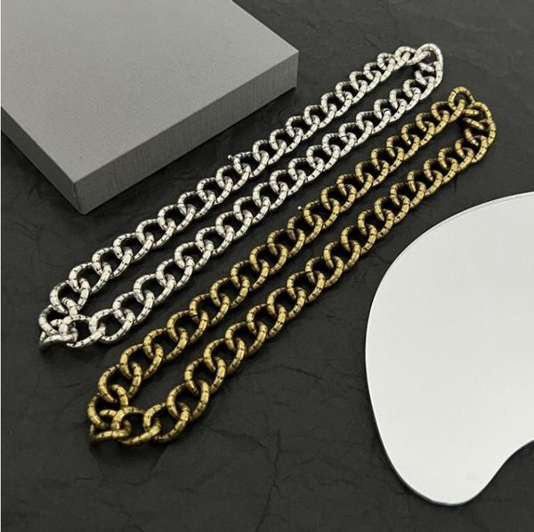 

new vintage thick necklaces bracelets fashionable full letters designs punk earring luxury jewelry, Silver