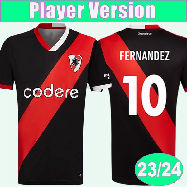 

2023 24 river plate player version soccer jerseys m.borja perez palavecino de la cruz home white away 3rd football shirt short sleeve unifor, Black;yellow