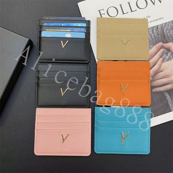 

luxury brand card holders gold logo y brand 5 colors 7 layer card holder purse bag for women men litchi grain credit coin clutch bags with o, Brown;gray