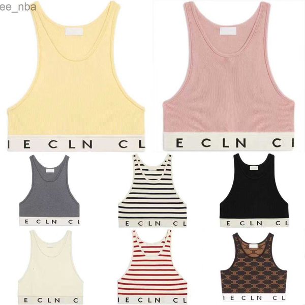 

couturier vest sweater designer striped letter sleeveless knitwear fashion style women's pullover beach vest sexy, Black