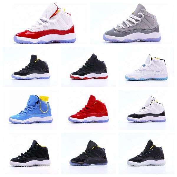 

infant kids baby big kid shoes td cool grey 11 xi sneaker concord space jam metallic silver pink jumpman snakeskin bred legend blue youth ju, Black