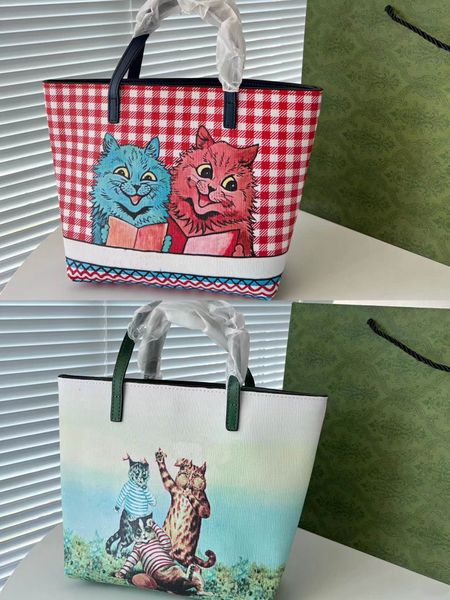 

2023 yaqu appreciation children's handbags exquisite bucket shopping bags cartoon printing designer shoulder bags popular tote bags wel
