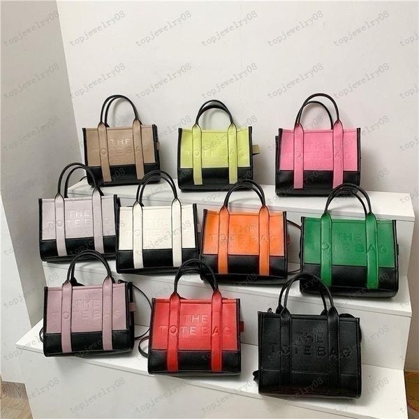 

new designer bag women's luxury leather handbag large capacity shopping bag embossed letter square shoulder bag
