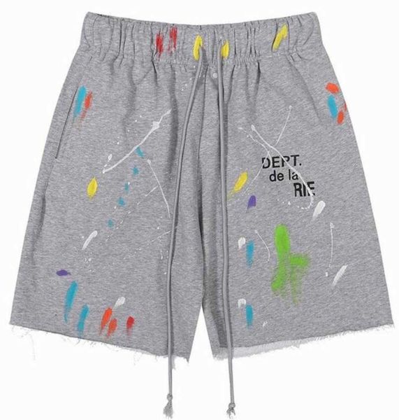 

new 2023ss galleryes dept mens shorts fashion designer pants sweat pant speckled men's women's loose casual short, White;black
