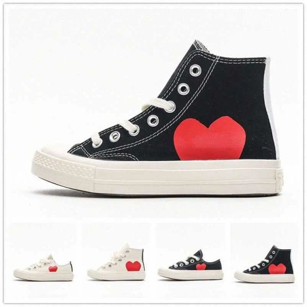 

classic casual kids 1970 canvas shoes star sneaker chuck 70 chucks 1970s children baby toddler infants big eyes red heart shape platform, Black