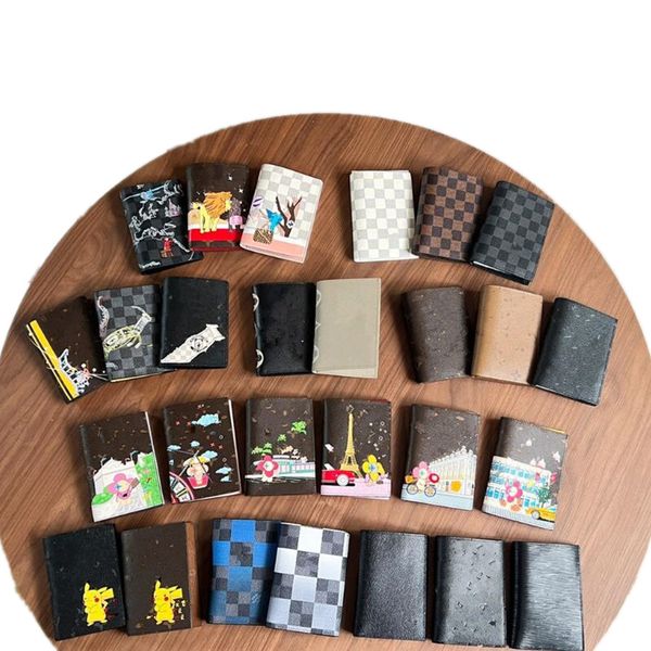 

designer sunflower mens wallet luxury brand passport holders lattice graffiti cartoon women wallets passport case clip clutch bags coin purs, Red;black