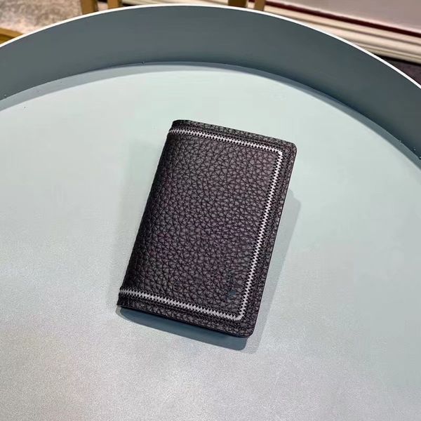 

m68209 men's new luxury cowhide sewn wallet card bag, Red;black