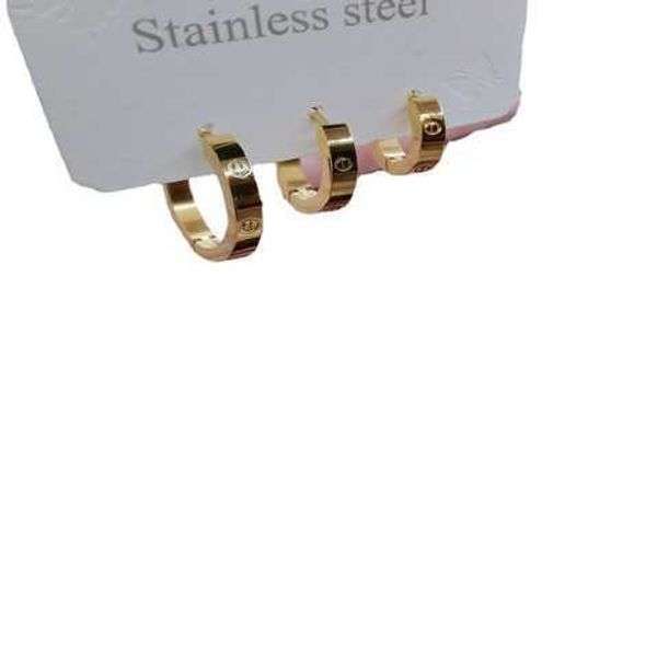 

eller female titanium steel carti earrings one character personalized and female minimalist nails trendy diamond free, Golden;silver