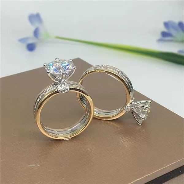 

eller moissanite ring carti three color wishing pool fashion versatile trend 18k real gold, Silver