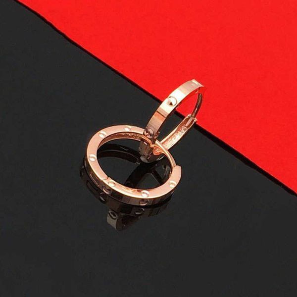

high version 18k gold circle earrings for women au750 rose carti horseshoe buckle with colored light luxury premium, Golden;silver