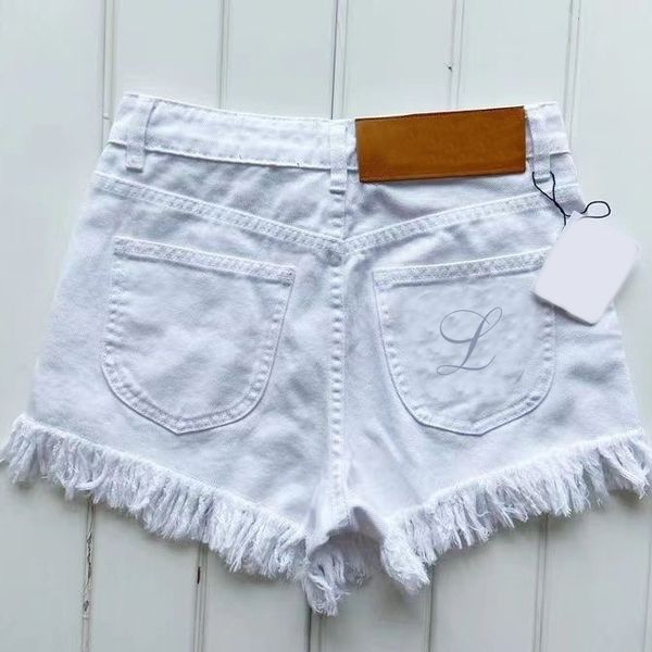 

le02 runway summer women fashion casual plaid denim shorts luxury elegant slim shorts, White;black