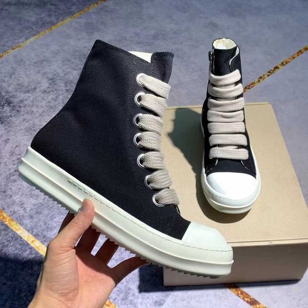 

rick man canvas boots high shoes sneakers fashion women black lace up martin ro with materials big lace