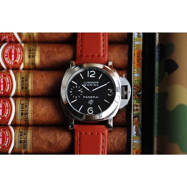 

luxury mechanical watch panaral_ swiss automatic mechanical movement sapphire mirror size 47mm imported cowhide watchband s6dn, Slivery;brown