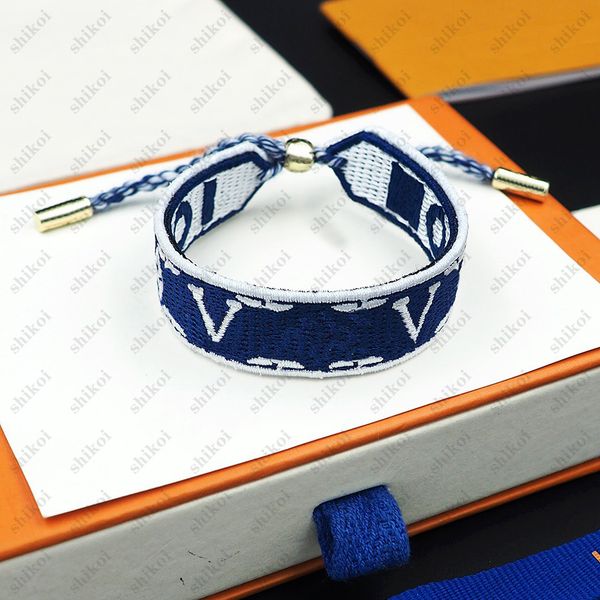 

designers handrope mens womens bracelets bangle hand rope luxury designer jewelry canvas embroidery exquisite bracelet women's wedding, Golden;silver
