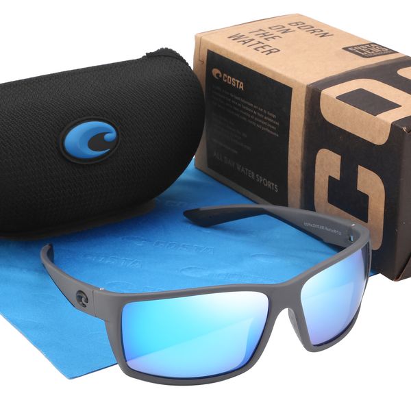 

reefton polarized sunglasses for men costa brand design fishing driving sunglasses men sport square goggles 580p male gafas, White;black