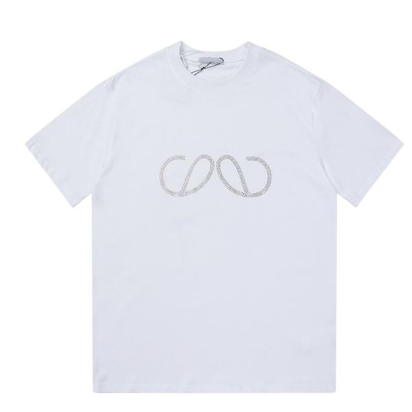 

designers women men t shirt diamond setting brand logo fashion shirt quality pure cotton white summertime short sleeve asian size s-xxl