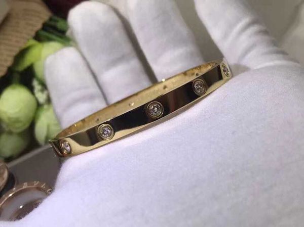 

original boutique 18k rose gold couple bracelet full sky star colorful classic screw yellow white narrow wide diamond ti6k 94m8, Black