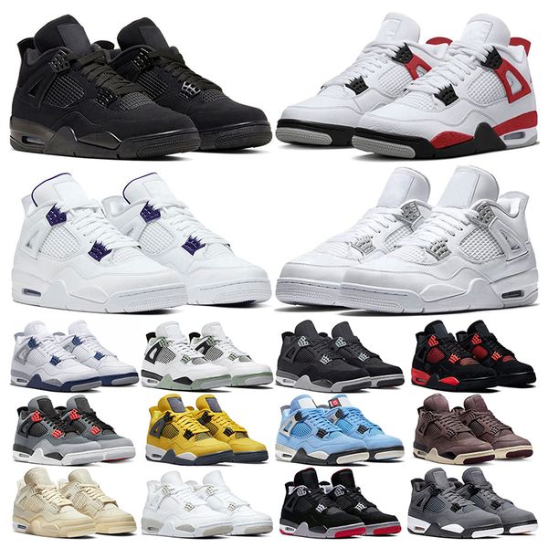 

outdoor 4s basketball shoes black cat pine green military black thunder midnight navy seafoam infrared university blue mens womens sports sn