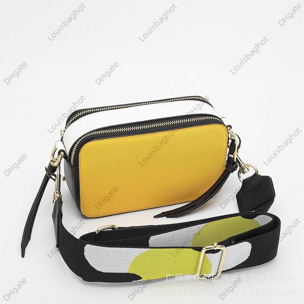 

macaron camera bag multi compartment color contrast mark bag wide ribbon shoulder messenger bag blank