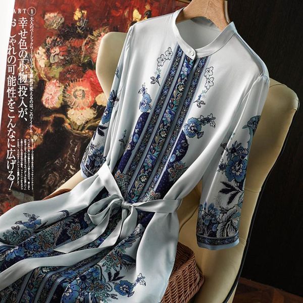 

dresses 2023 chinese style women's dress ladies vintage floral printed long dresses female formal ocn frocks lady elegant partwear, Black;gray