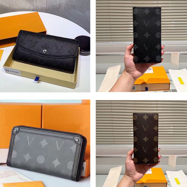 

designer wallet luxury men women leather classic flowers letters coin purse various styles of zippers and flip covers with box plaid card ho, Red;black