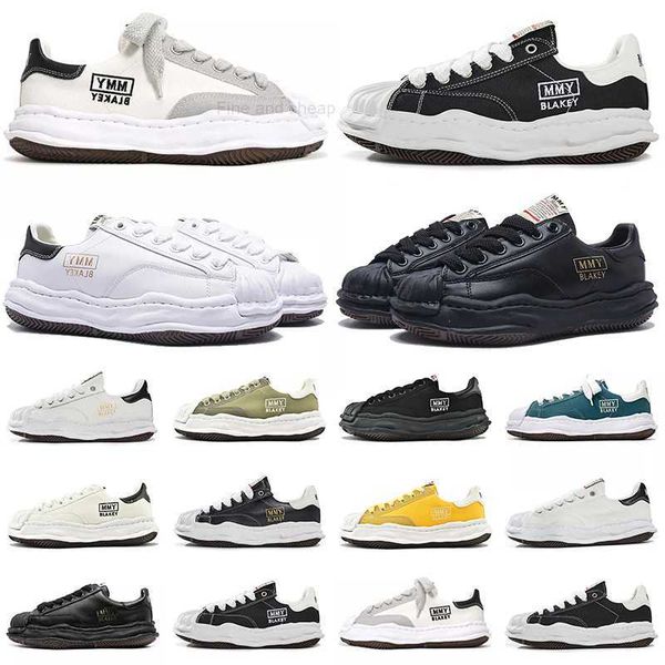 

maison mihara yasuhiro men women designer casual shoes mmy blakey leather canvas low platform sneakers tripler black white yellow grey mens