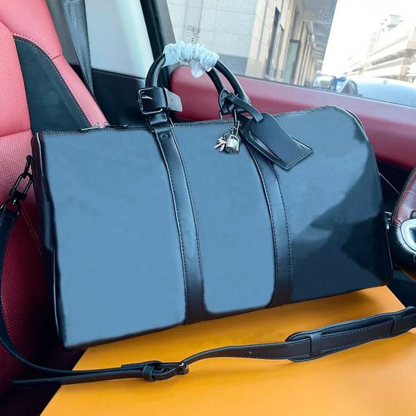 

men bag black eming duffle bag pressed leather seal lage travelling bag capacity baggage waterproof handbag casual travel bags