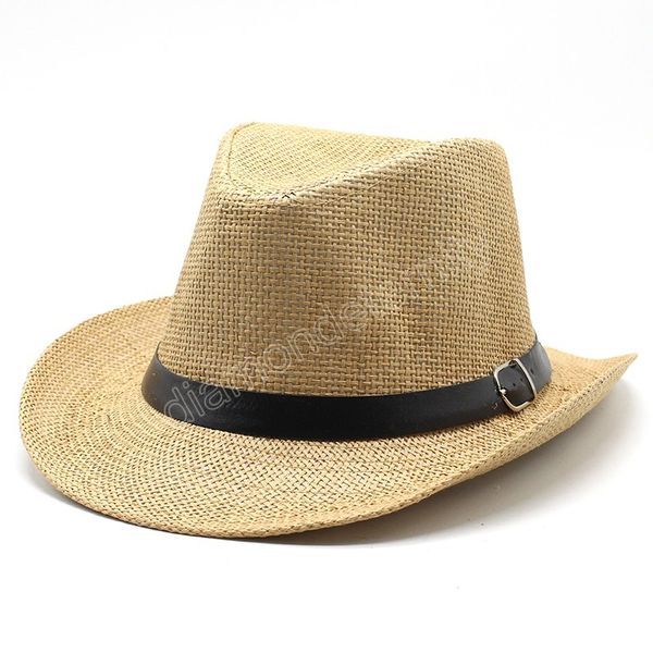 

fashion summer casual beach trilby large brim jazz sun hat panama hats paper straw women men cap, Blue;gray