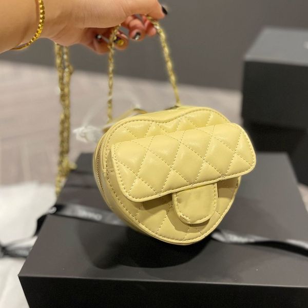 

designer handbag bag purse chains cross body mini heart love bags gold ball chain shoulder bags pu leather double letters solid hasp