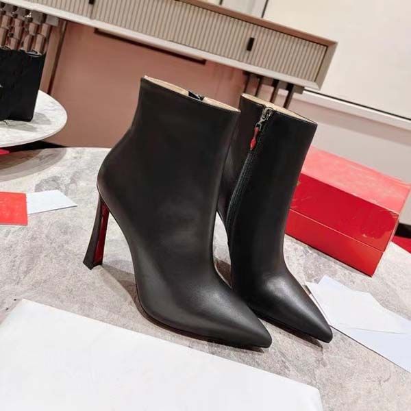 

luxury women banana heel boots crystal calf leather fashion martin boot platform fashion shoes size 34-44 with box, Black